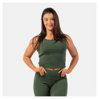 NEBBIA Dámské tílko Tank Top Ribbed Organic Cotton Dark Green