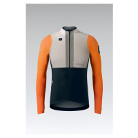 GOBIK Cyklistický dres s dlouhým rukávem zimní - HYDER BLEND - oranžová/ivory/černá