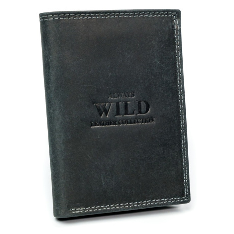 Pánská klasická peněženka z kůže AMADEI, černá Wild