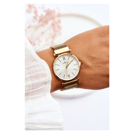 Síťovaný náramek Giorgio&Dario Analogové hodinky Zlato-bílá Kesi