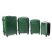 Rogal Zelená sada 4 pevných plastových kufrů "Waves" - M (35l), L (65l), XL (100l), XXL (120l)