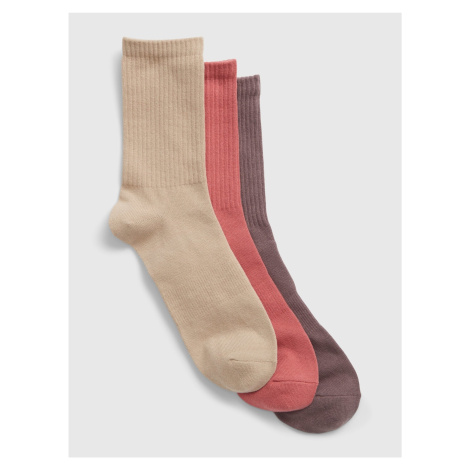 Sada tří párů pánských ponožek v béžové, korálové a hnědé barvě GAP