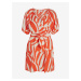 Krémovo-oranžové dámské vzorované šaty VILA Dogma - Dámské