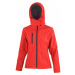 3 vrstvá dámská softshellová bunda s kapucí - Červená