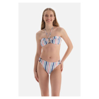 Dagi Pink-Blue Strapless Bikini Top