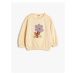 Koton Sweatshirt Floral Applique Detail Long Sleeve Crew Neck Raised Cotton