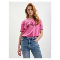 Růžové dámské tričko logem GAP