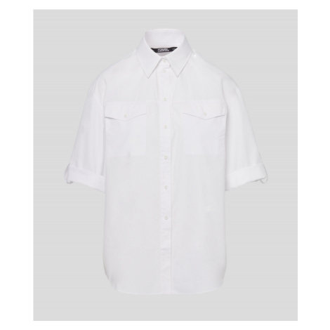 Košile karl lagerfeld klxav short slv blouse bílá