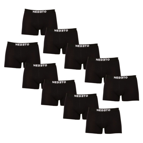 10PACK pánské boxerky Nedeto černé (10NDTB001-brand)