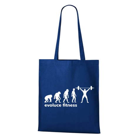 DOBRÝ TRIKO Bavlněná taška s potiskem Evoluce fitness Barva: Královsky modrá