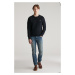 SVETR GANT COTTON TEXTURED C-NECK BLACK