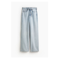 H & M - Feather Soft Wide High Jeans - modrá