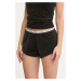 Pyžamové šortky Juicy Couture AUSTYN RIB VELOUR SHORTY dámské, černá barva, JCLHS125502