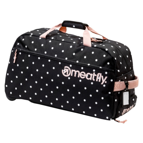 Cestovní taška Meatfly Gail černá/růžové puntíky