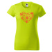 DOBRÝ TRIKO Dámské tričko s potiskem Psí tlapky srdce Barva: Středně zelená