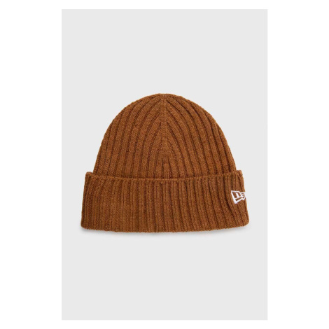 Čepice New Era Cuff Beanie hnědá barva, z tenké pleteniny, 60364240