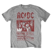 AC/DC Tričko Highway to Hell World Tour 1979/1980 Unisex Grey