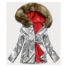 Lehká stříbrná dámská zimní metalická bunda (721ART)