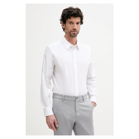 Košile Calvin Klein pánská, bílá barva, regular, s klasickým límcem, LV04LB148G