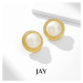 JAY Náušnice s perlou Marta, stříbrné zapínání JAY-0009-AYS0152 Zlatá Bílá