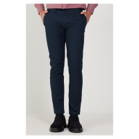 ALTINYILDIZ CLASSICS Men's Navy Blue Slim Fit Slim Fit Cotton Flexible Comfort Dobby Trousers