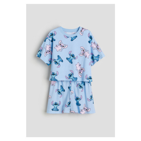 H & M - Žerzejové pyžamo's potiskem - modrá H&M