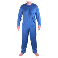 Oleg pánské pyžamo dlouhý rukáv V2122 modrá