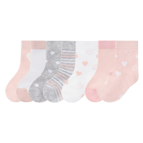 lupilu® Dívčí ponožky, 7 párů (srdce / puntíky / pruhy)