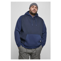 Pánská mikina polozip // Urban classics 2-Tone Fake Raglan Hoody midnightnavy/darkblue