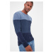 Trendyol Indigo Regular Crew Neck Color Block Knit Sweater