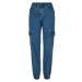 Ladies Organic Stretch Denim Cargo Pants - clearblue washed