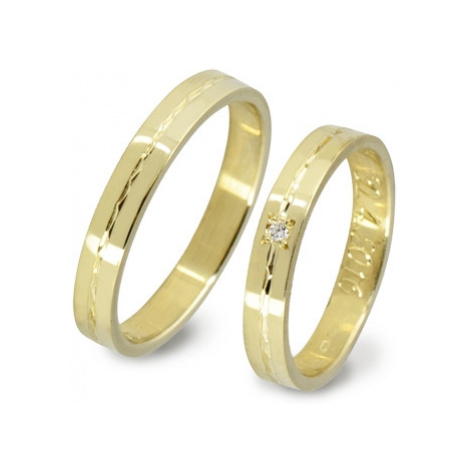 Snubní prsteny zlaté 1088 + DÁREK ZDARMA