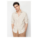 Trendyol Stone Regular Fit Striped Shirt