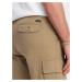 One color men's shorts with cargo pockets - sand V1 OM-SRCG-0133