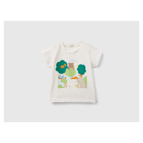 Benetton, T-shirt In Organic Cotton With Print United Colors of Benetton