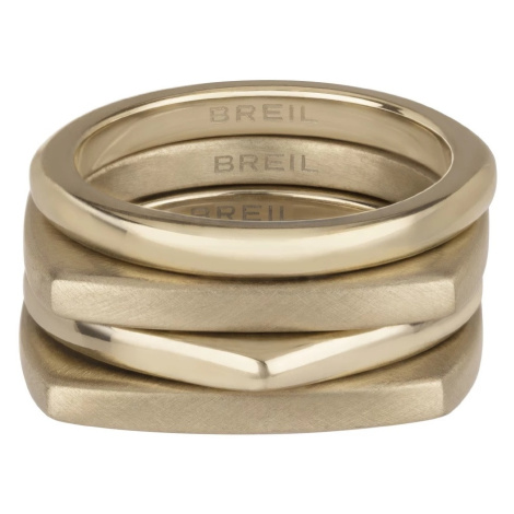 BREIL Moderní sada pozlacených prstenů New Tetra TJ302