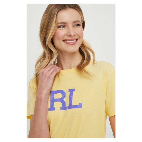 Bavlněné tričko Polo Ralph Lauren žlutá barva