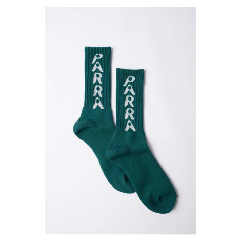 Ponožky by Parra Hole Logo Crew Socks pánské, zelená barva, 51177