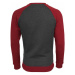 Urban Classics 2-tone Raglan Crewneck charcoal/rby