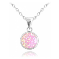 Stříbrný náhrdelník s růžovým opálem JMAS0131PN45