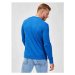 GAP WAFFLE CREW LOGO Pánské tričko s dlouhým rukávem, modrá, velikost
