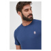 Bavlněné tričko Selected Homme tmavomodrá barva, s aplikací