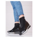 Moderní dámské  kotníčkové boty černé na klínku