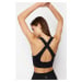 Trendyol Black Seamless/Seamless Support/Shaping Cross Back Strap Detail Sports Bra