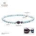 Gaura Pearls Korálkový náhrdelník Mia - sladkovodní perla, přírodní Akvamarín 194-51 Modrá 48 cm