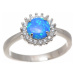 Stříbrný prsten s opálem a čirými zirkony 62478F