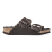 Semišové pantofle Birkenstock Arizona dámské, hnědá barva, 1020528