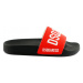 Pantofle dsquared2 sandals maxi logo print červená