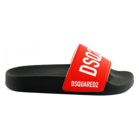 Pantofle dsquared2 sandals maxi logo print červená Dsquared²