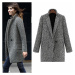 Dámský podzimní kabát šedý FashionEU